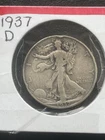 1937-D Walking Liberty Half Dollar 90% Silver Better Date Fine