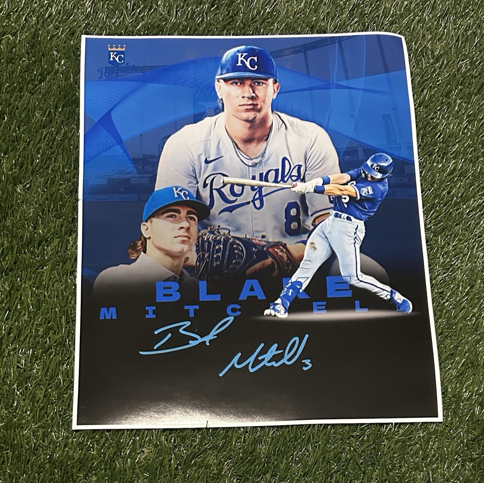 BLAKE MITCHELL SIGNED 11X14 AUTOGRAPHED PHOTO KANSAS CITY ROYALS PROOF + GTP