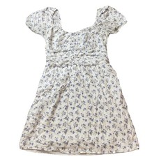 Hollister Mini Dress Womens M White Cottagecore Coquette Boho Floral Fairycore