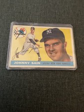 1955 Topps #193 Johnny Sain, #80  rookie Bob Grim +3 Teammates - NY Yankees