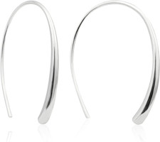 Handmade Pull through Earrings 925 Sterling Silver Hypoallergenic Hoop Threader