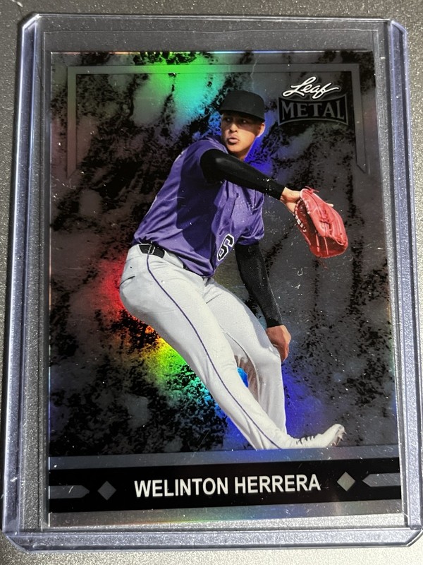 2026 Leaf Metal Draft Welinton Herrera Colorado Rockies SP RC /5