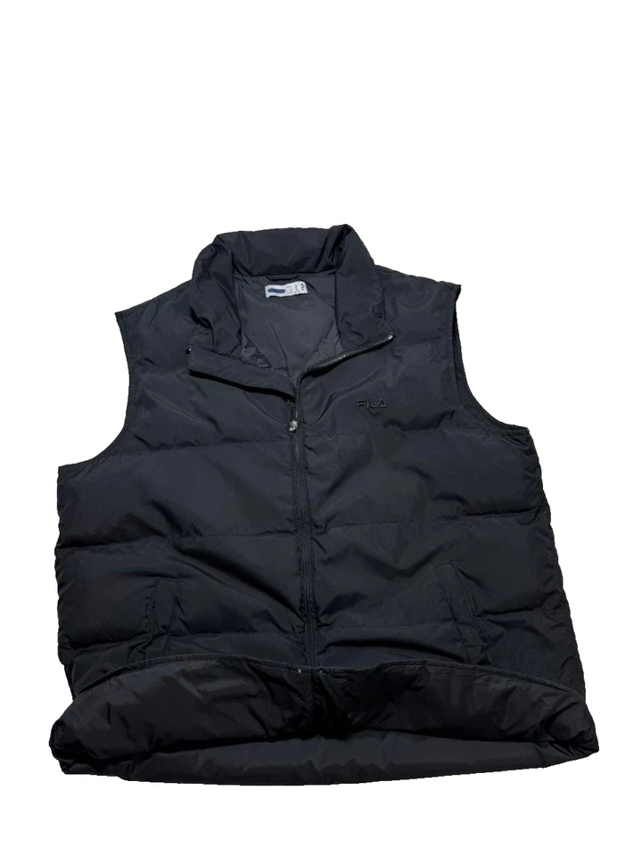 FILA - Chaqueta chaleco acolchado con cremallera completa sin mangas Negro - XL - Imagen 4 de 4