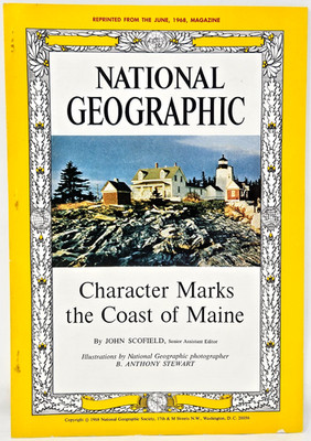 Character Marks Coast of Maine Scofield June 1968 National Geographic Reprint SC