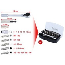 Set Schraubendreher-Einsatz (Bits) KS TOOLS 911.2010 Chrom-Vanadium-Stahl