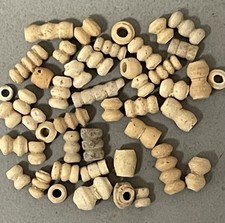 Roman Egypt 60 Small Terra Cotta Beads.  100-400AD Mixed Sizes