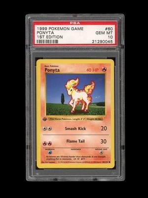 Pokemon PSA 10 GEM MINT Ponyta 1st Edition Base Set Shadowless