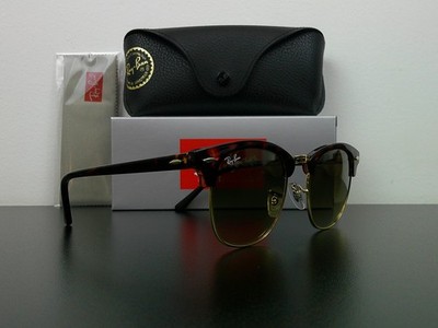 Ray-Ban RB3016 Clubmaster Sunglasses Tortoise & Gold Gradient 51mm Never Worn