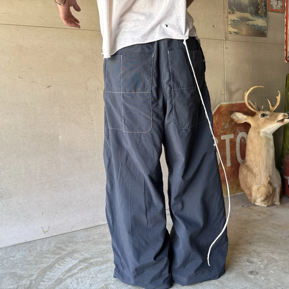 Pantalones cargo reversibles de pierna ancha MacGear vintage años 90 pantalones rave negros/grises Foto 4 de 4