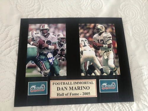 Dan Marino Signed Autograph 5X7 Photo 8x10 Matt. COA . HOF