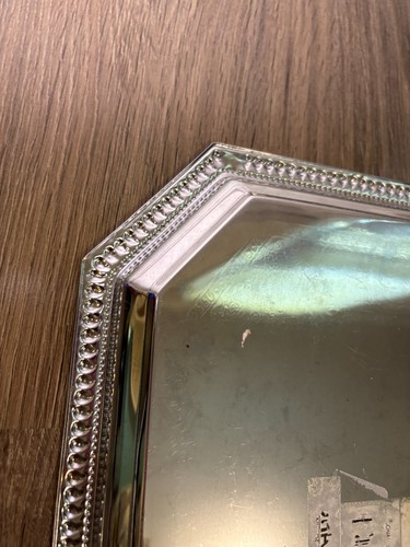 Bandeja 14" Color Plata - Rectangular con Esquinas Octogonales, Grabado Chapado - Imagen 11 de 11