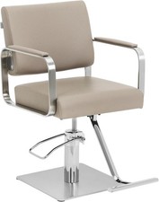 Physa Salon Chair with Footrest Hairdresser Chair Height Adjustable Beige Silver
