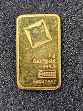 ?5 g VALCAMBI SUISSE .9999 Fine Gold Bullion BAR , 5 grams scratched 5100.91 per troy oz
