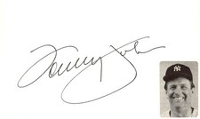 Tommy John Signed Auto 3x5 Index Card