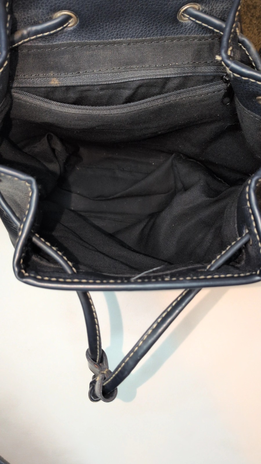 Esprit Black Backpack Drawstring Zipper Contrast … - image 4