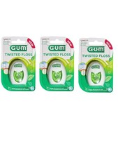 3x GUM Twisted Floss 3 x 30 m filo interdentale pulizia interdentale