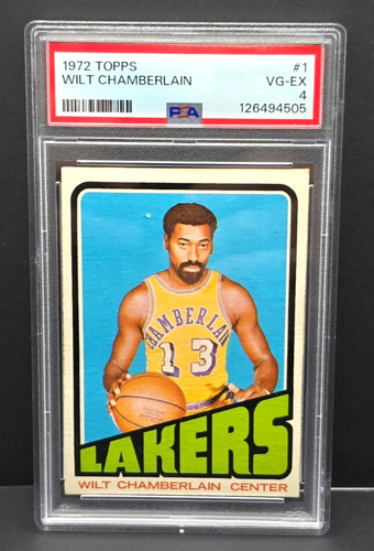 1972 Topps Basketball Wilt Chamberlain #1 PSA 4 LA Lakers