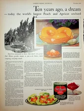 Original 1929 Vintage print Ad: Del-Monte Brand Quality Canned Fruits & Vegies