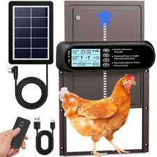 Automatic Chicken Coop Door Solar Powered, LCD Screen Electric Auto Chicken C...
