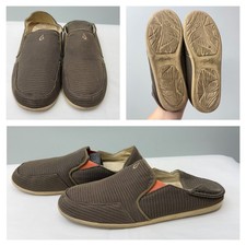 Olukai Waialua Mesh Womens 7 Dark Brown Orange Convertible Slip On Shoes Slides