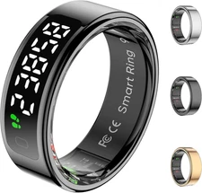 Smart Rings for Men with Display Screen, Fitness Ring with Wireless Charging, Sl