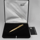 Montblanc Meisterstuck Solitaire Gold Plated Barley Ballpoint Pen with Box