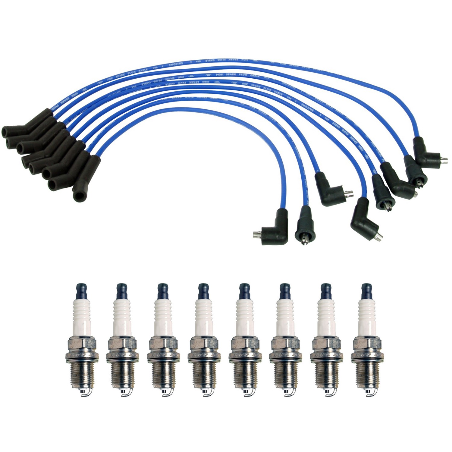 NGK Wire Set  Denso 8 Standard Spark Plugs Kit for Discovery SE7 SD 4.0L V8 OHV