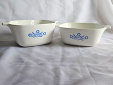 CorningWare Blue Cornflower Square Casserole Set P-1 3/4-B & P-1 1/2-B
