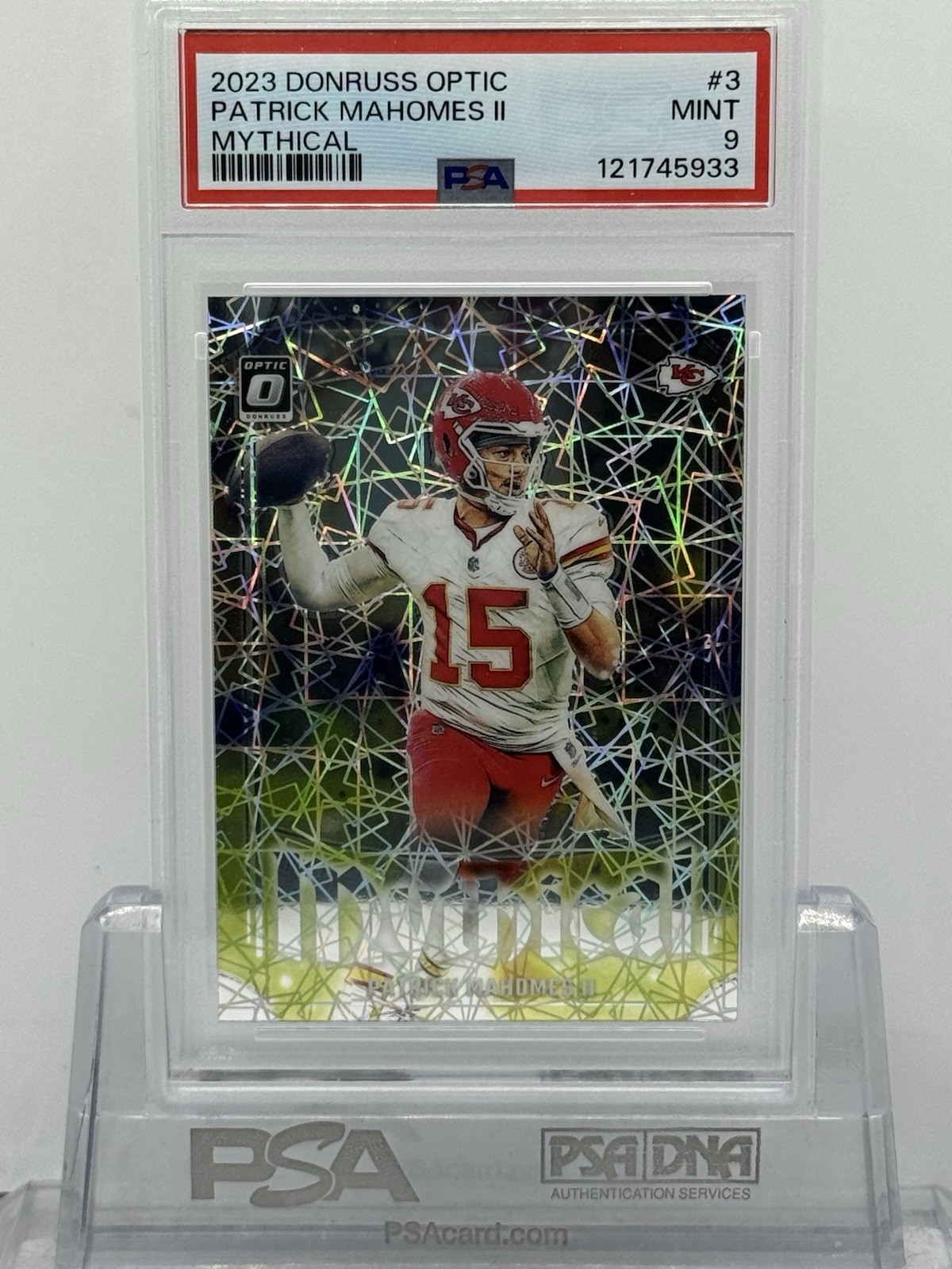 2023 Panini Donruss Optic - Mythical #3 Patrick Mahomes II SSP PSA 9