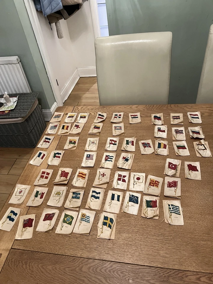 1900’s Vintage Silk Cigarette Cards By Kensitas Wix Flags Of All Nations (57) - Image 2 of 4