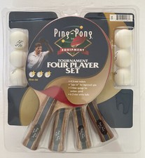NEW Ping Pong Brand Equipment Four Player Set 6 Balls