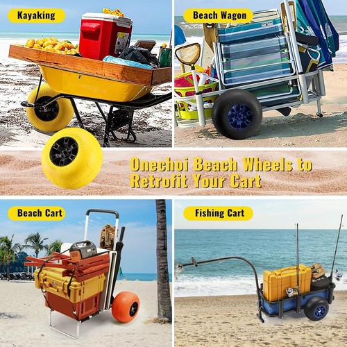 Strand Ballon Räder, 13" plattenfrei solide PU Strandwagen Reifen große Sand Räder f - Bild 8 von 12