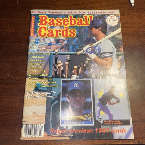Baseball Cards Magazine April 1987- Mattingly Cover WITH 1983 Rookie CARDS RARE