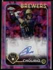 2024 Topps Chrome Update Jackson Chourio Auto Lava Magenta/Purple /299 RC