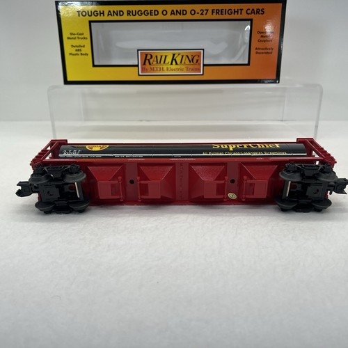 MTH RailKing 30-75721 Santa Fe Black Bonnet 4-Bay Cylindrical Hopper New O Rare - Picture 10 of 14