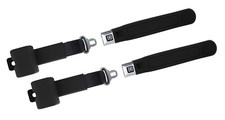 Gm Logo 2 Point Seat Belts Black Camaro Chevelle Nova Gto 442 Skylark Pair