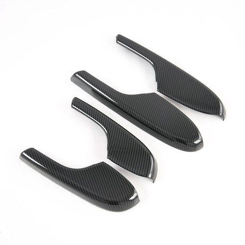 Cubierta de moldura de panel de reposabrazos de puerta interior de fibra de carbono 4 piezas para Honda Civic 2016-20 - Imagen 2 de 7