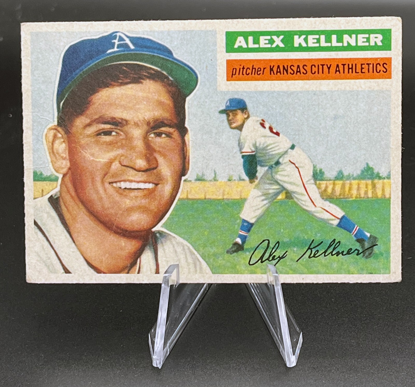1956 Topps Gray Back Baseball Card 176 Alex Kellner Kansas City
