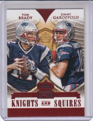 TOM BRADY/J GAROPPOLO 2014 Crown Royale Knights & Squires Red #KS10 Patriots