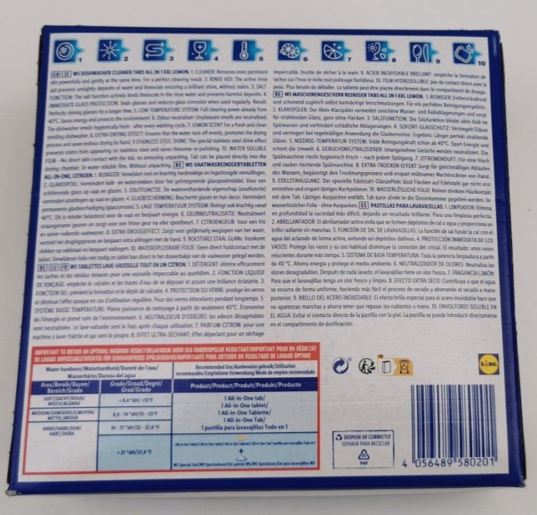 Dishwasher Tablets 100 Washes W5 All in one 3 in 1 Salt rinse aid Box