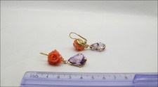 Orecchini A Goccia In Ametista Viola – Placcati Platino, Taglio Fiore Di Ghiaccio, 10 Mm