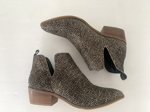 NEW $170 HUMAN PREMIUM JUNGLE ANKLE BOOT 41 / 9.5 Western LEATHER Black Leopard - Picture 12 of 18