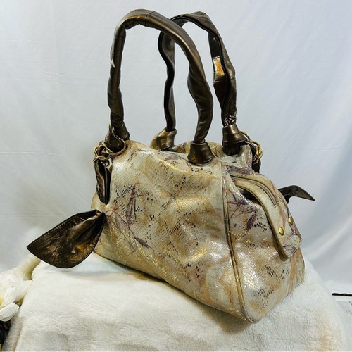 Sharon Gioe la gioe di Toscana hand bag sparkly snake print VTG Made in Italy - Picture 2 of 10