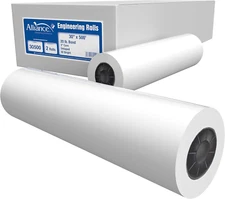 Wide Format Paper 30” X 500’ Rolls Bond Engineering 92 Bright, 20Lb - 2 Rolls pe