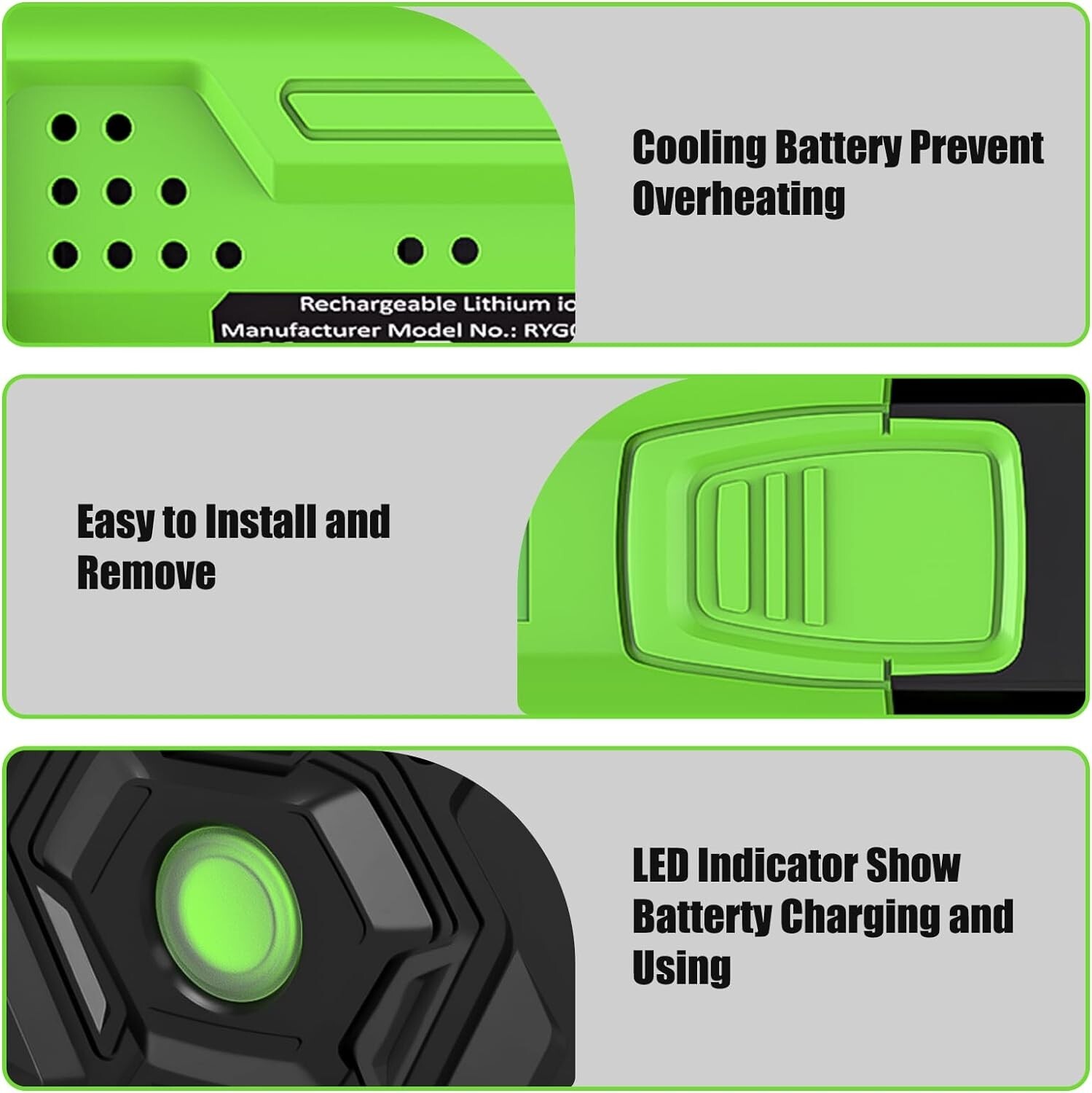 For EGO POWER+ BA1400T 56V 2.5 Ah Lithium-ion Battery Upgrade Fuel Gauge New