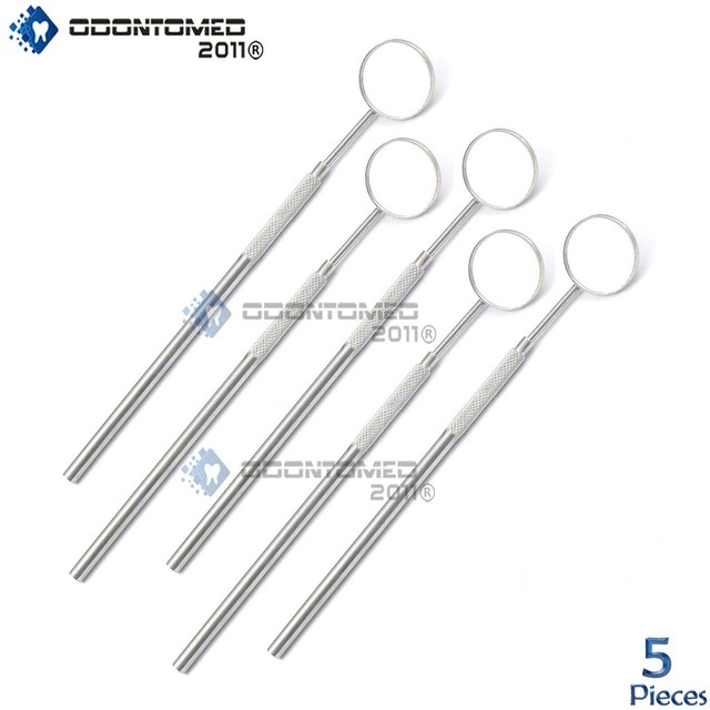 5 Dental Mirrors with Handle Stainless Steel Surgical Instruments 5 eBay