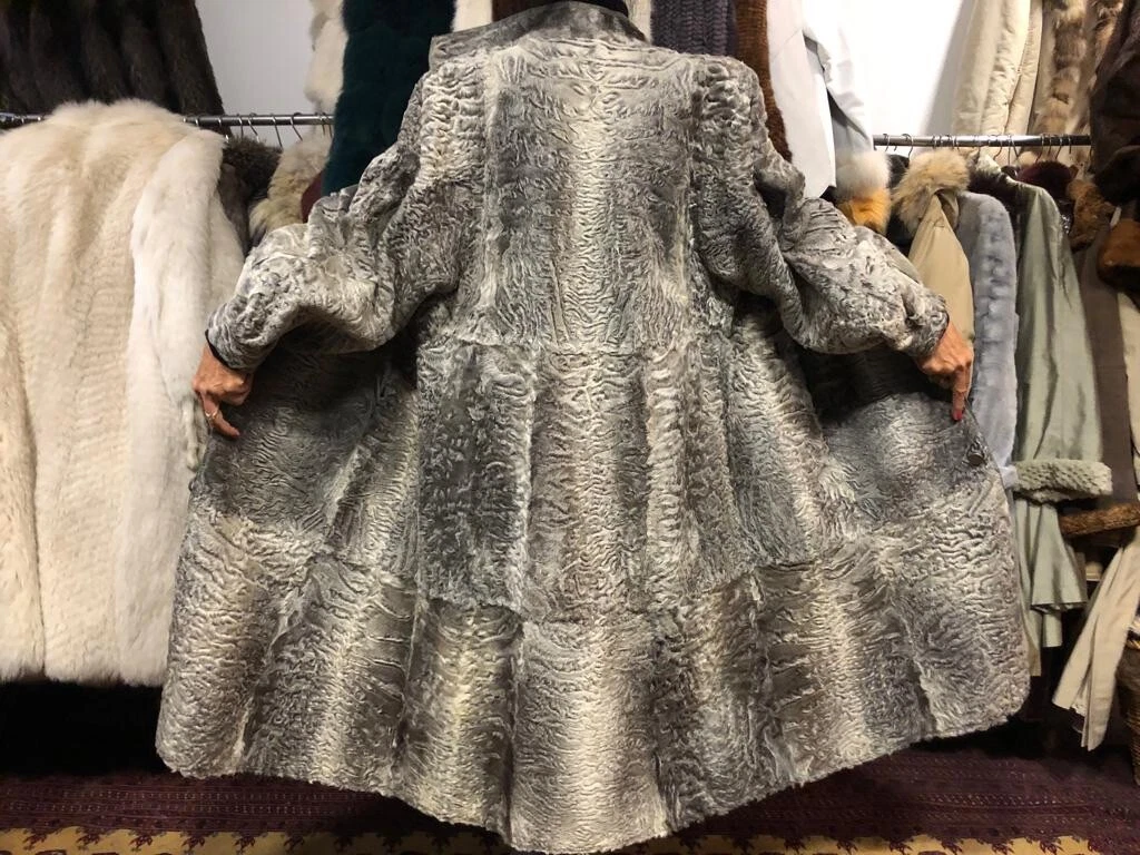 Cappotto di Pelliccia Agnellino Soprabito Reversibile Persiano