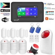 O15 APP WiFi GSM Wireless Home Security Alarm System+Amazon Alexa+Strobe Light