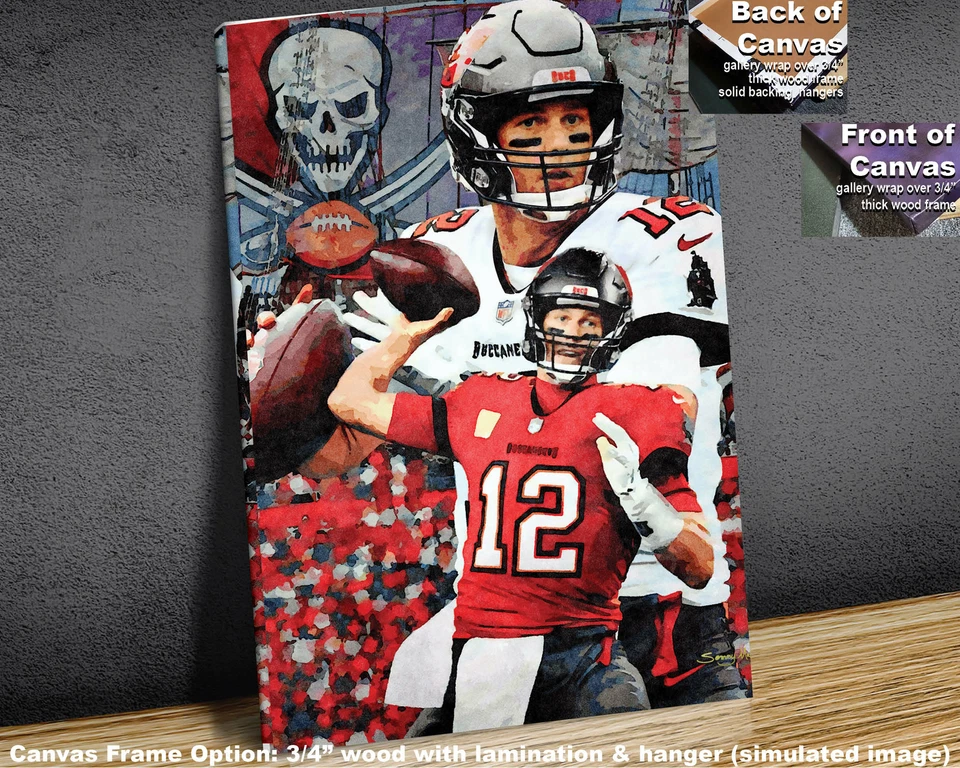 Tom Brady Tampa Bay Buccaneers NFL Fútbol Bucs Mariscal de campo Impresión artística 1WC2 Foto 3 de 4