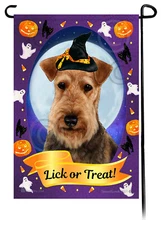 Airedale Terrier Halloween Howls Garden Flag